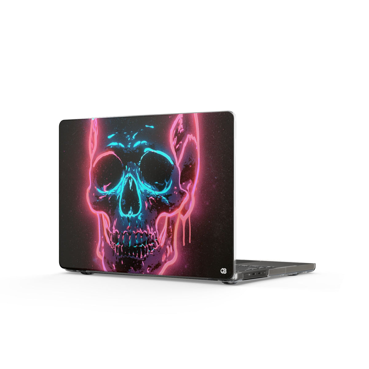 Neon Drip Skull · Clear Hard Case for MacBook · Black
