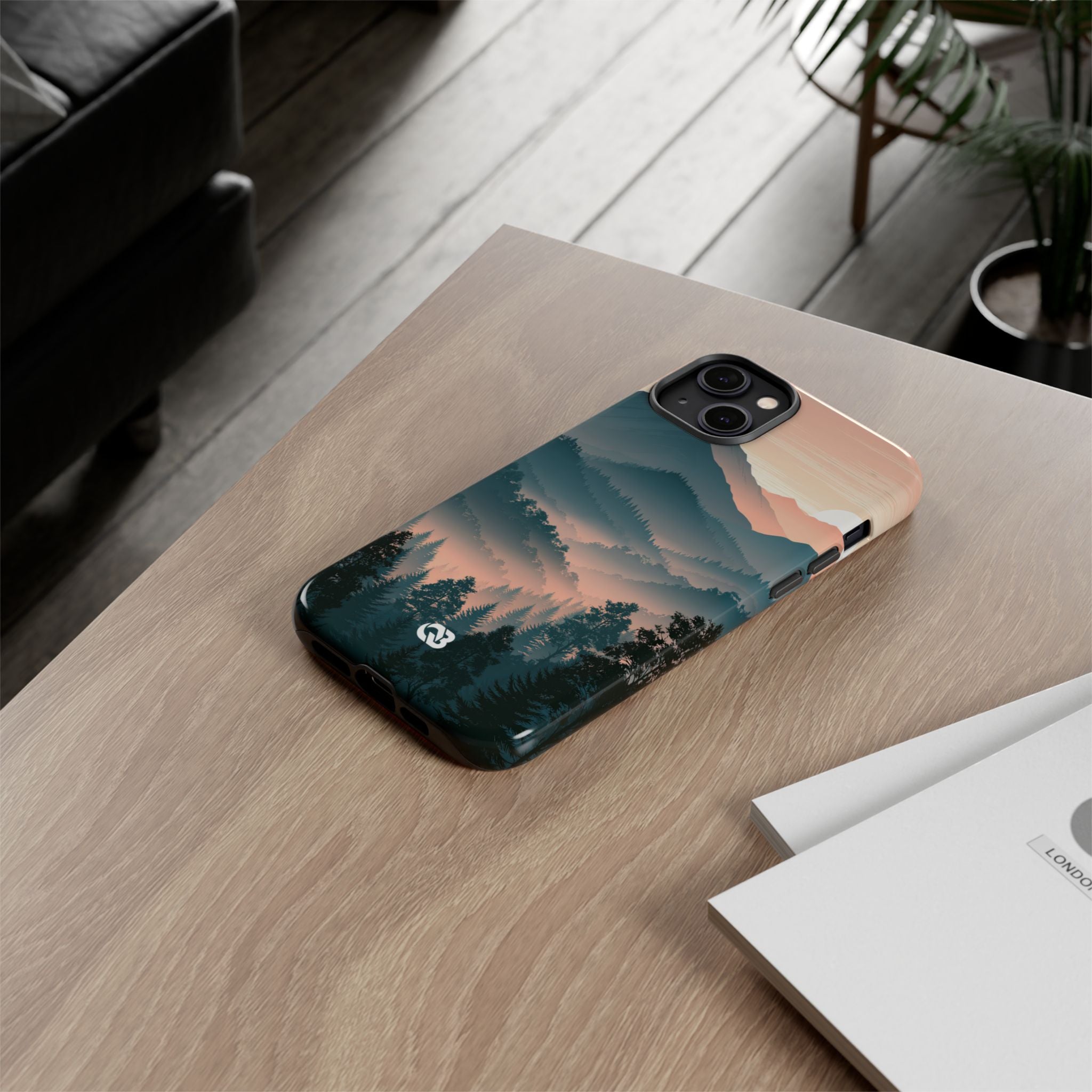 Teal Tough Phone Case for iPhone - Alpine Teal Horizon