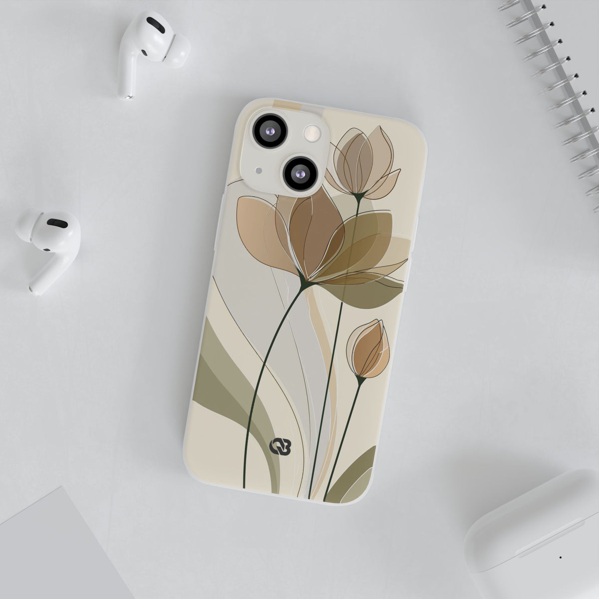 Translucent Petal Contour · Lite Phone Case for iPhone ·  Beige
