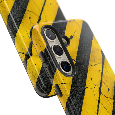 Cracked Hazard Stripes · Tough Handyhülle für Samsung