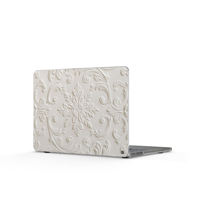 Ivory Baroque Relief · Clear Hard Case for MacBook · White