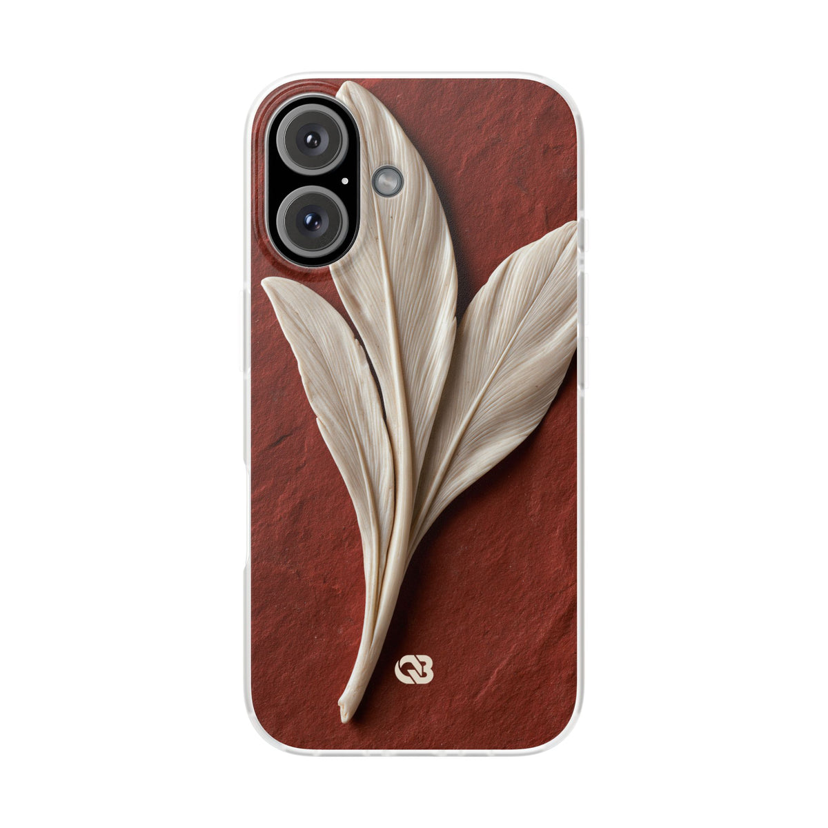 Carved Ivory Plume · Lite Phone Case for iPhone ·  Red