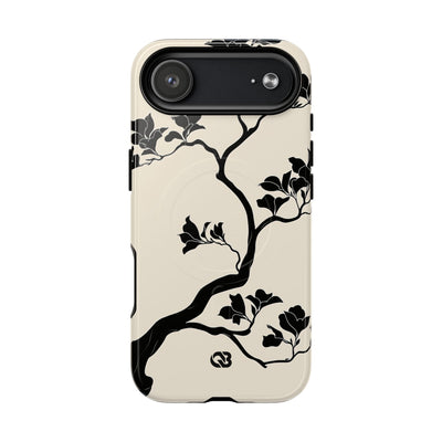Beige Tough 2.0 Magsafe Phone Case for iPhone - Obsidian Bonsai Silhouette
