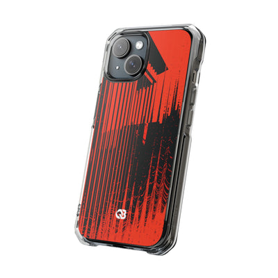 Red Impact MagSafe Phone Case for iPhone - Crimson Brutalist Distortion
