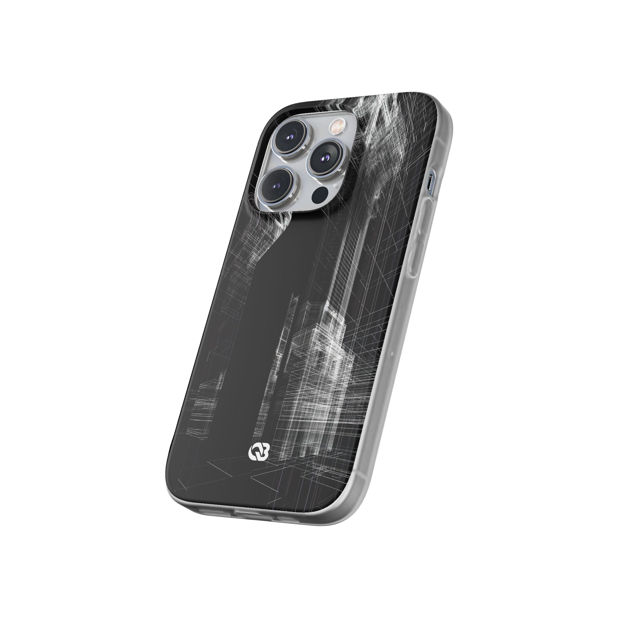 Black Lite Phone Case for iPhone - Ghost Urban Wireframe