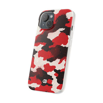 Crimson Halftone Camo · Lite Phone Case for iPhone ·  Red