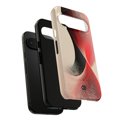 Red Tough Phone Case for Google Pixel - Crimson Grid Vortex