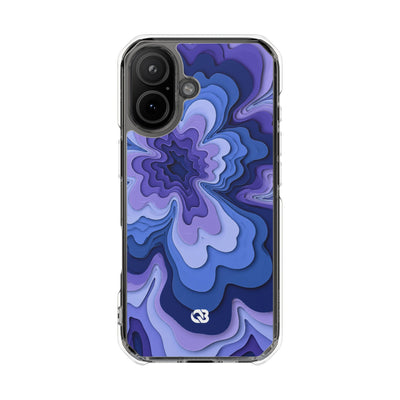 Periwinkle Strata Bloom · Clear Impact Magnetic Phone Case for iPhone · Purple