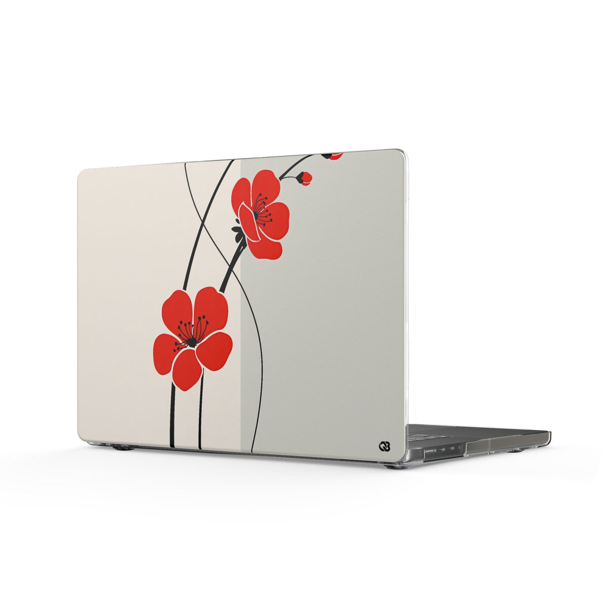 Scarlet Bloom Minimal · Clear Hard Case for MacBook · Red