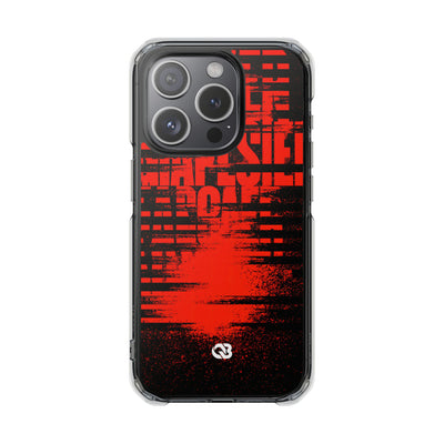 Crimson Redaction · Clear Impact Magnetic Phone Case for iPhone ·  Black