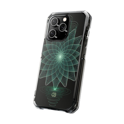 Green Impact MagSafe Phone Case for iPhone - Cyan Signal Bloom