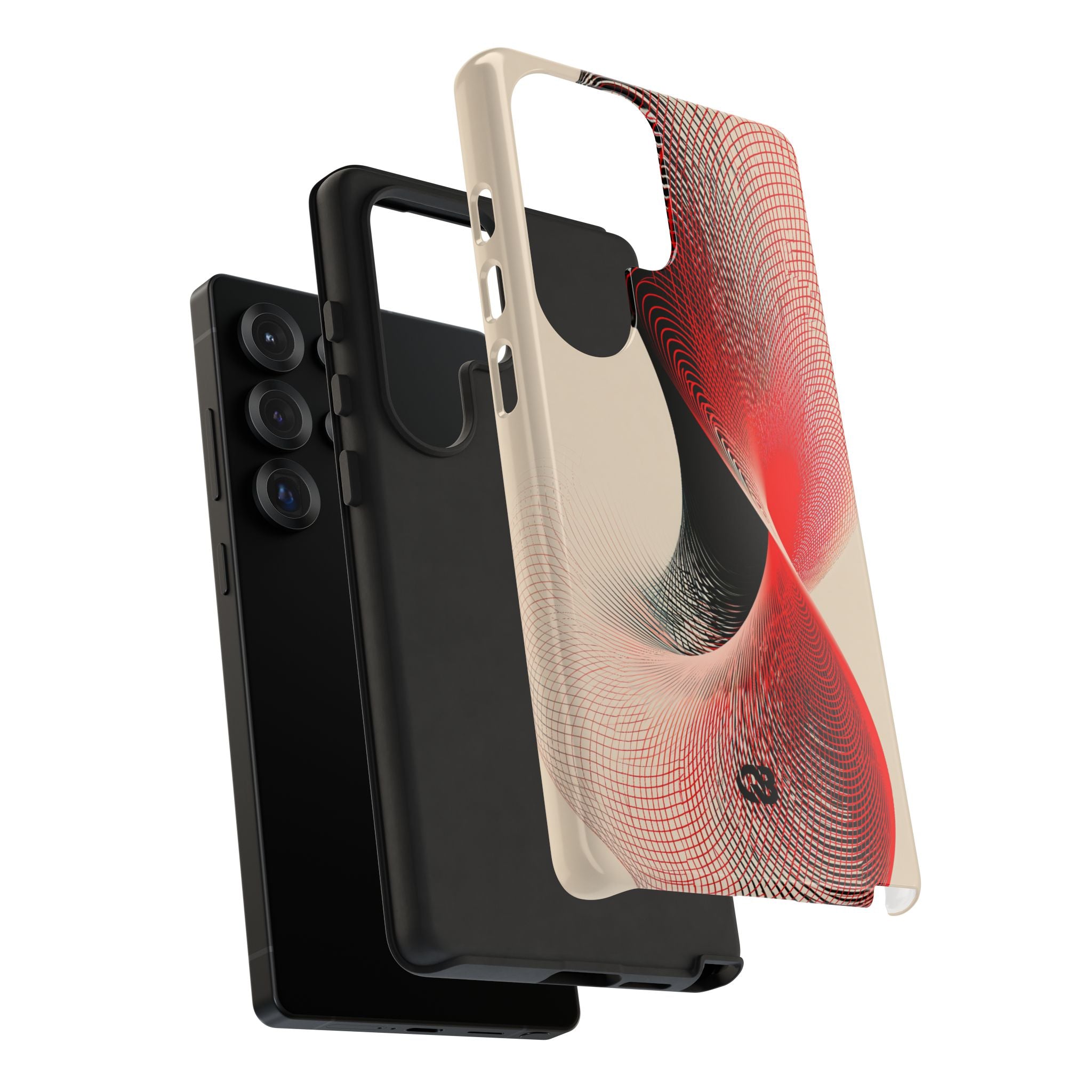 Red Tough Phone Case for Samsung - Scarlet Wireframe Helix