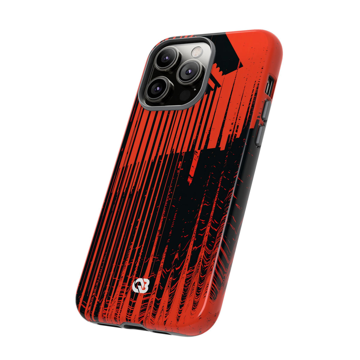 Red Tough Phone Case for iPhone - Crimson Brutalist Distortion