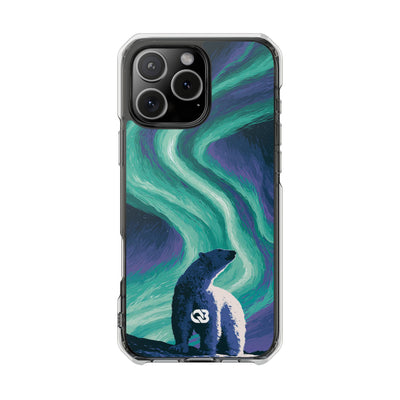 Arctic Aurora Bear · Clear Impact Magnetic Phone Case for iPhone · Teal