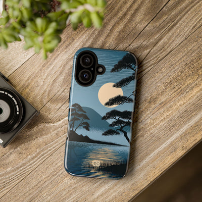 Blue Tough Phone Case for iPhone - Midnight Kyoto Pine