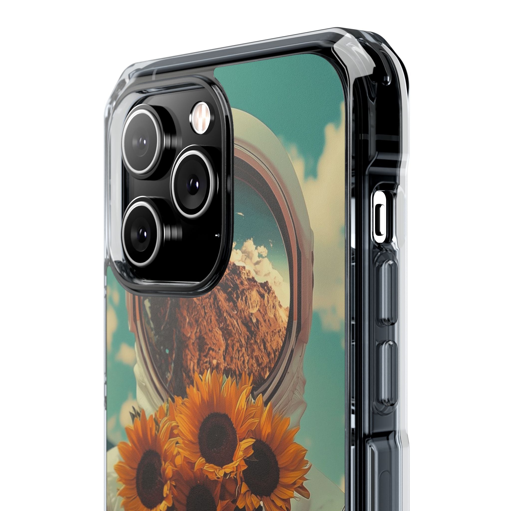 Auringonkukka Astronaut iPhone 14 Pro Max - Impact suojakotelo
