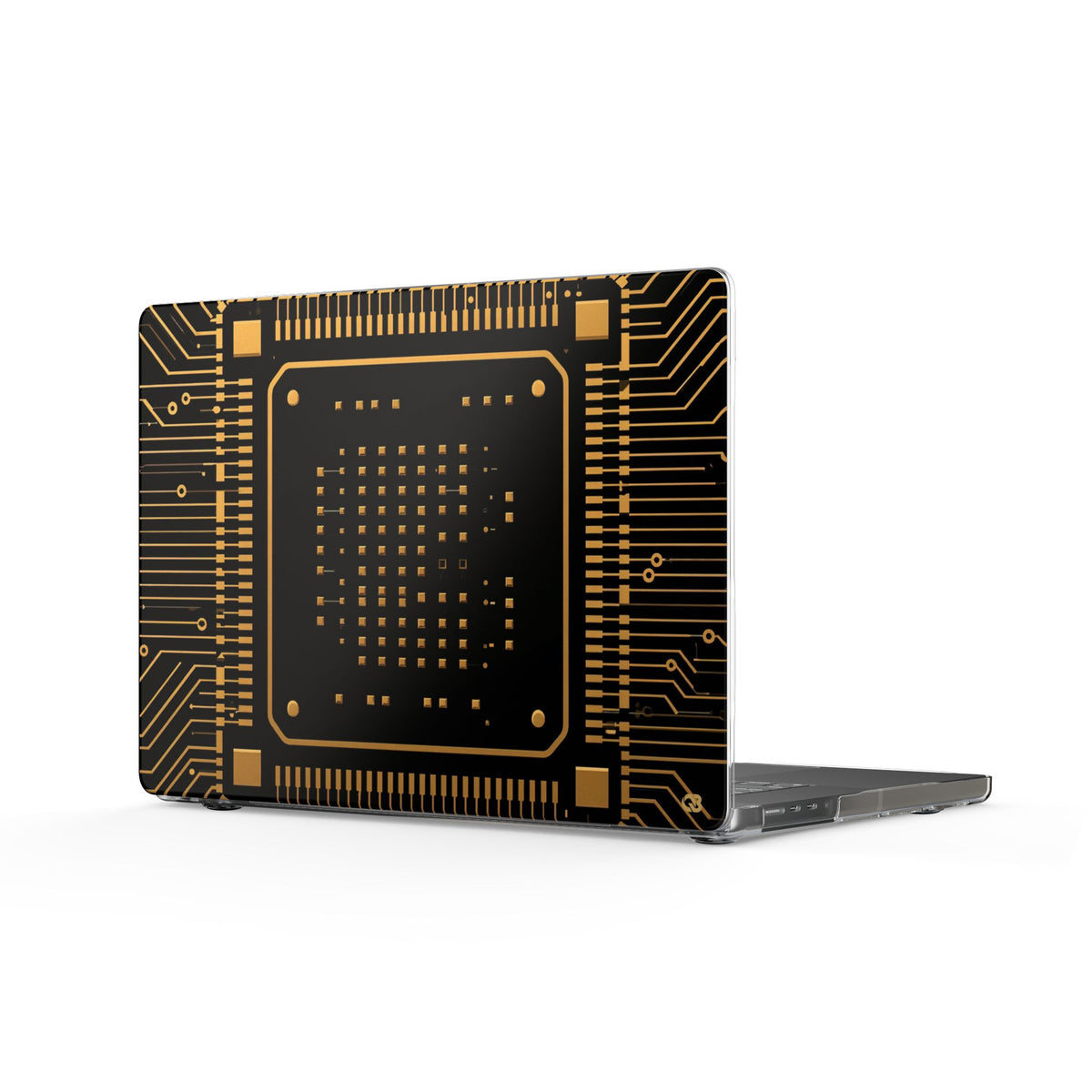 Golden Circuit Architecture · Clear Hard Case for MacBook · Gold