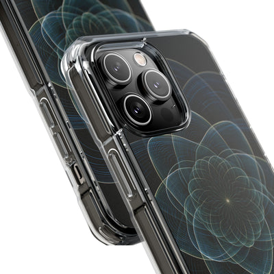 Blue Impact MagSafe Phone Case for iPhone - Celestial Wireframe Bloom
