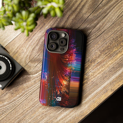 Black Tough Phone Case for iPhone - Cyber Optic Streak