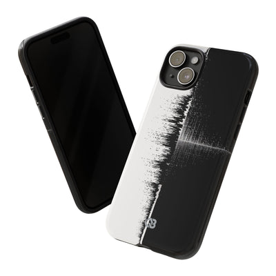 Black Tough Phone Case for iPhone - Static Signal Split