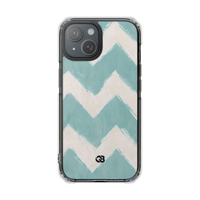 Teal Painted Chevron · Impact Coque de téléphone pour iPhone · Magsafe