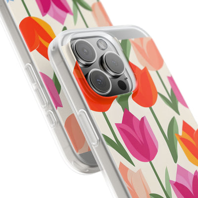 Vibrant Petal Grid · Soft Phone Case for iPhone
