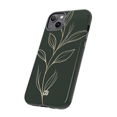 Minimal Botanical Stem · Tough Phone Case for iPhone · Green