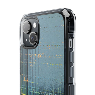 Acid Raster Circuit · Clear Impact Magnetic Phone Case for iPhone · Teal