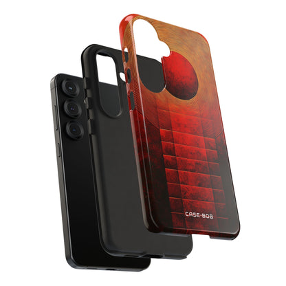 Crimson Orbit Samsung S25 Case - Tough
