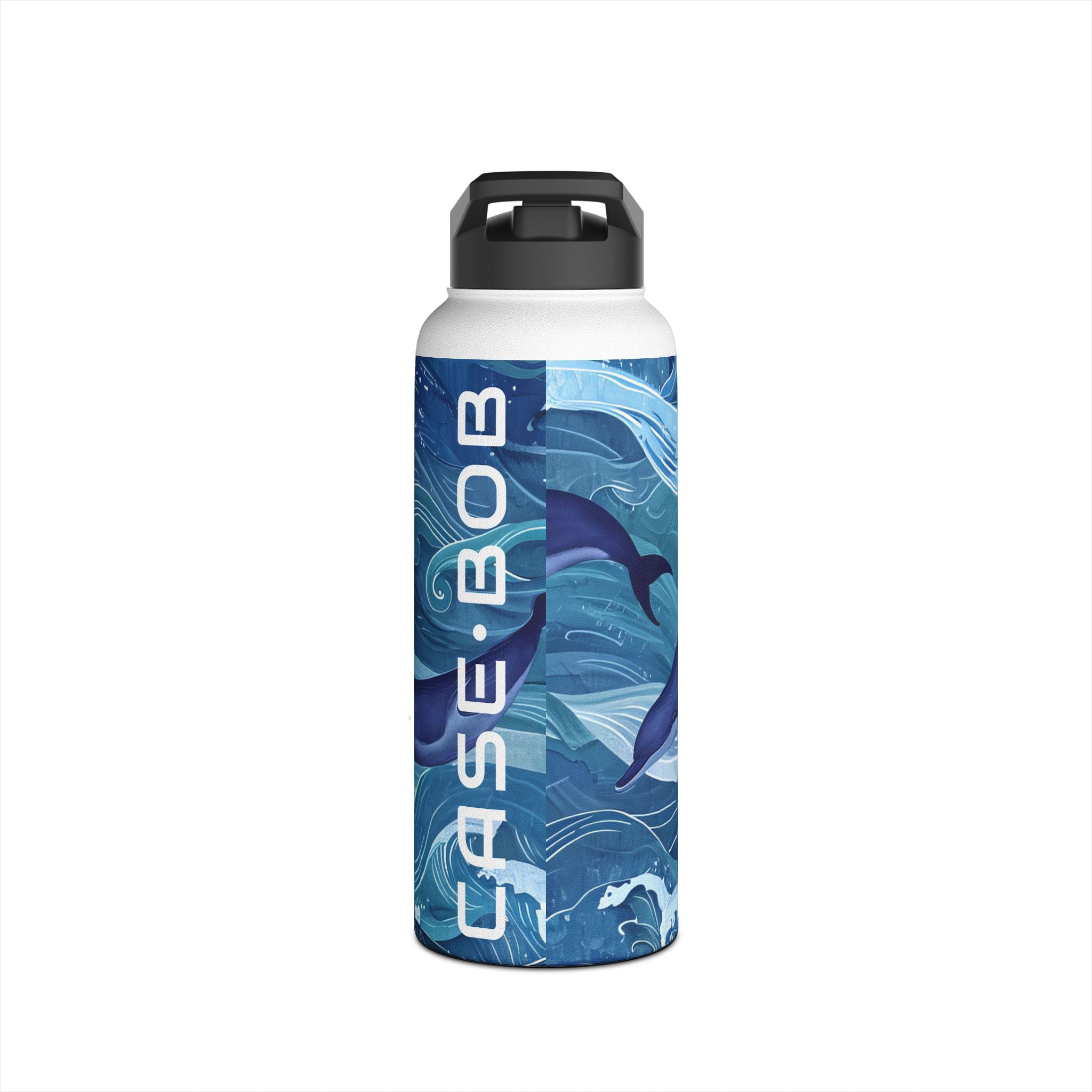 Dolphin Wave Dance - Stainless Steel Water Bottle