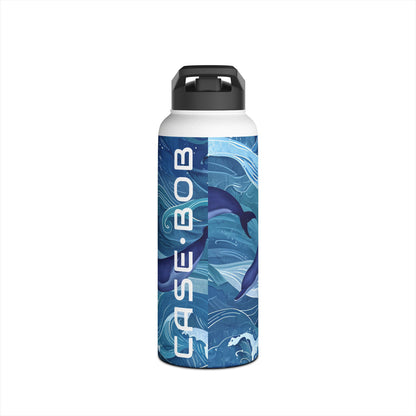 Dolphin Wave Dance - Stainless Steel Water Bottle