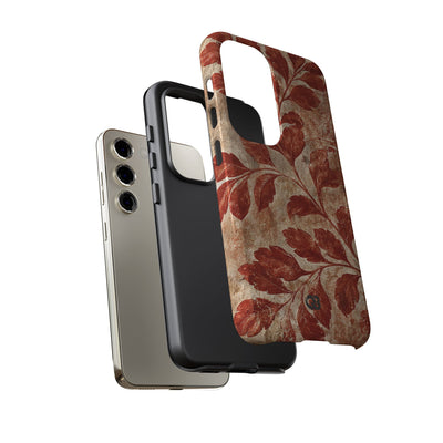 Terracotta Botanical Fresco · Tough Phone Case for Samsung · Red