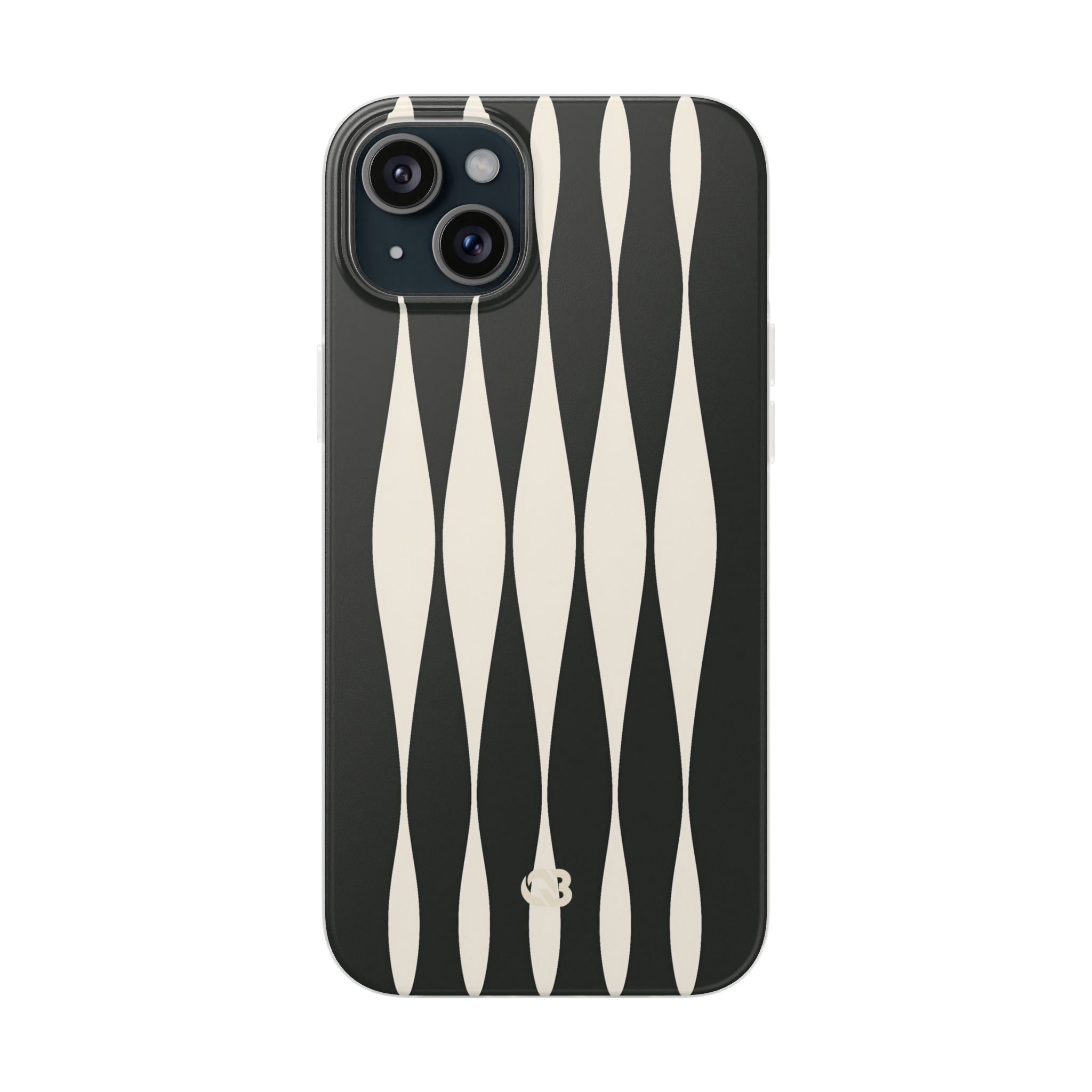 Black Lite Phone Case for iPhone - Ivory Spindle Grid