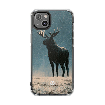 Nordic Boreal Moose · Clear Impact Magnetic Phone Case for iPhone · Blue