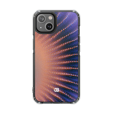 Luminous Aura Burst · Clear Impact Magnetic Phone Case for iPhone · Blue