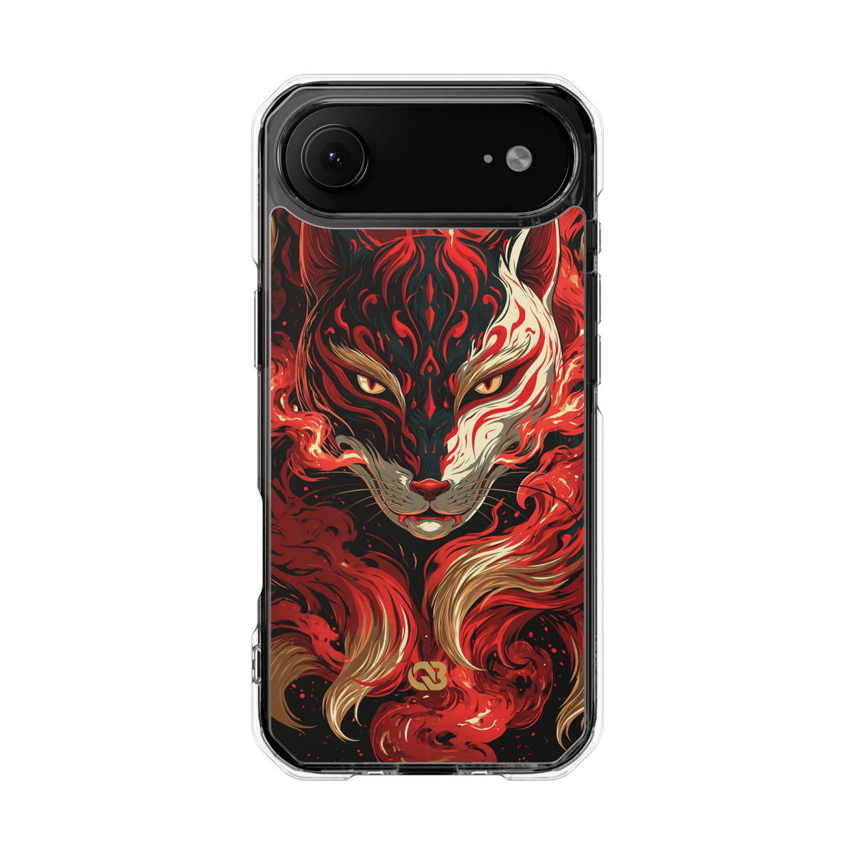 Crimson Kitsune Spirit · Clear Impact Magnetic Phone Case for iPhone · Red
