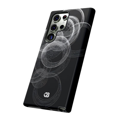 Black Tough Phone Case for Samsung - Kinetic Wireframe Orbit