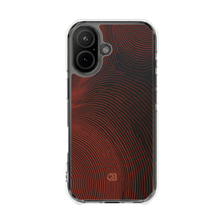 Red Impact MagSafe Phone Case for iPhone - Terracotta Nerve Map