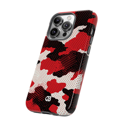 Crimson Halftone Camo · Tough Phone Case for iPhone · Red