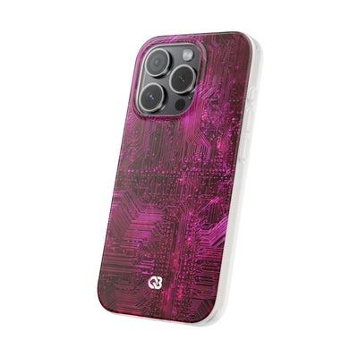 Magenta Circuit Trace · Lite Phone Case for iPhone ·  Pink