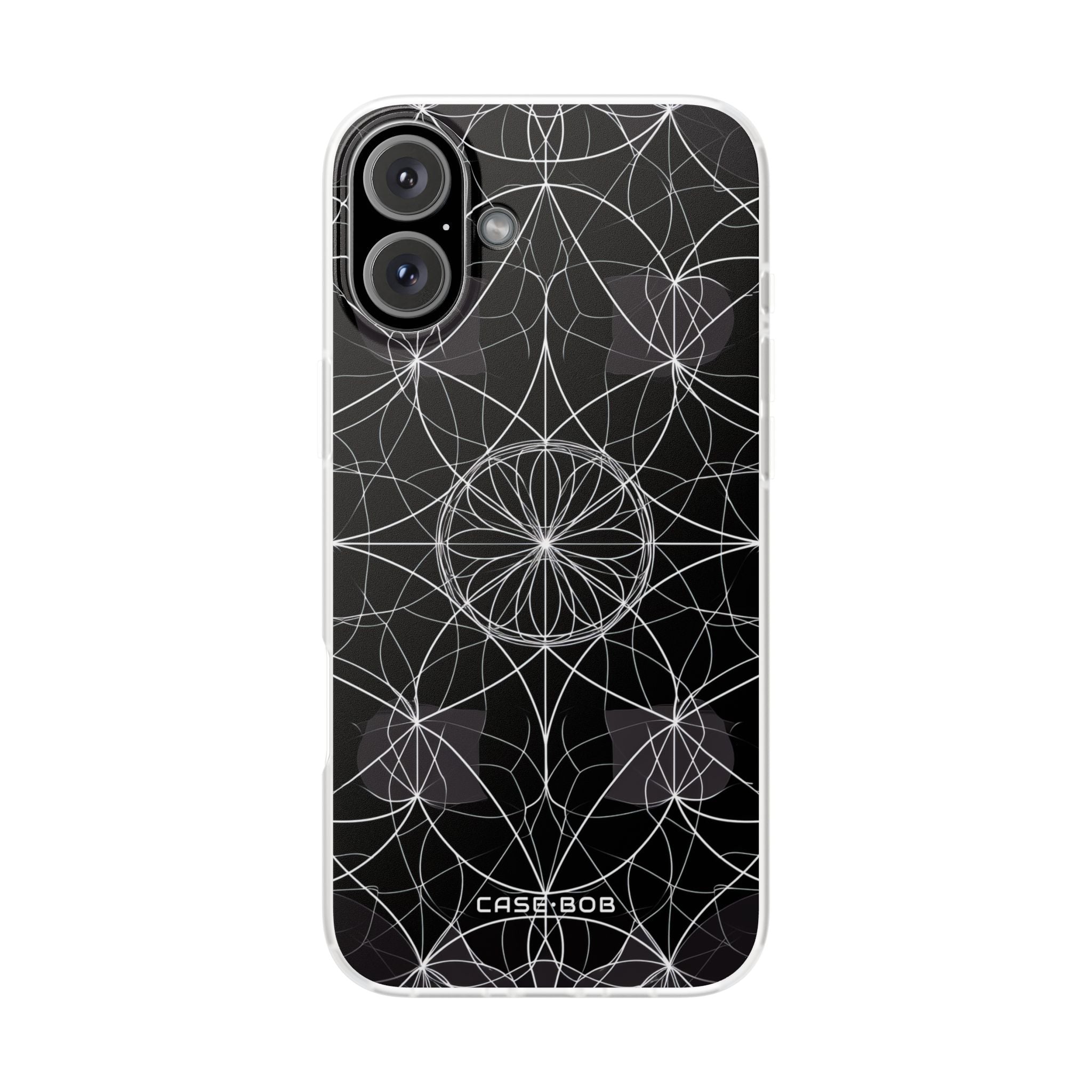 Stralende Bloem Orbit iPhone 16 Plus Cover - Zacht