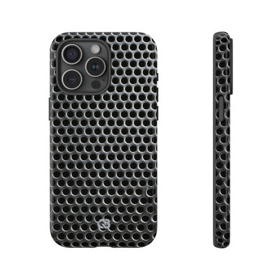 Silver Tough Phone Case for iPhone - Brutalist Steel Mesh