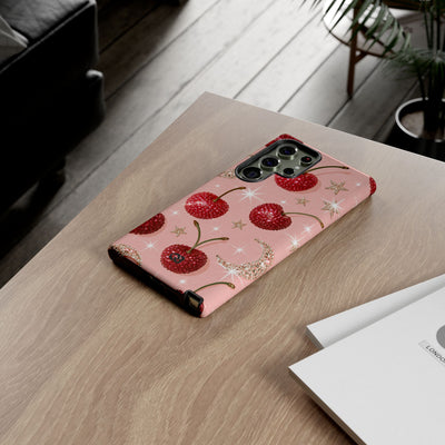 Bedazzled Ruby Cherries · Tough Phone Case for Samsung · Pink