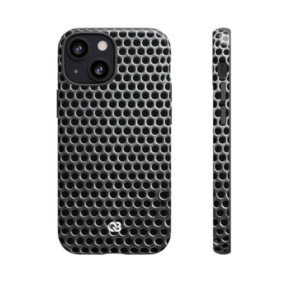 Brushed Perforated Steel · Tough Phone Case for iPhone · Silver