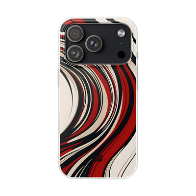 Crimson Flow Waves · Soft Phone Case for iPhone