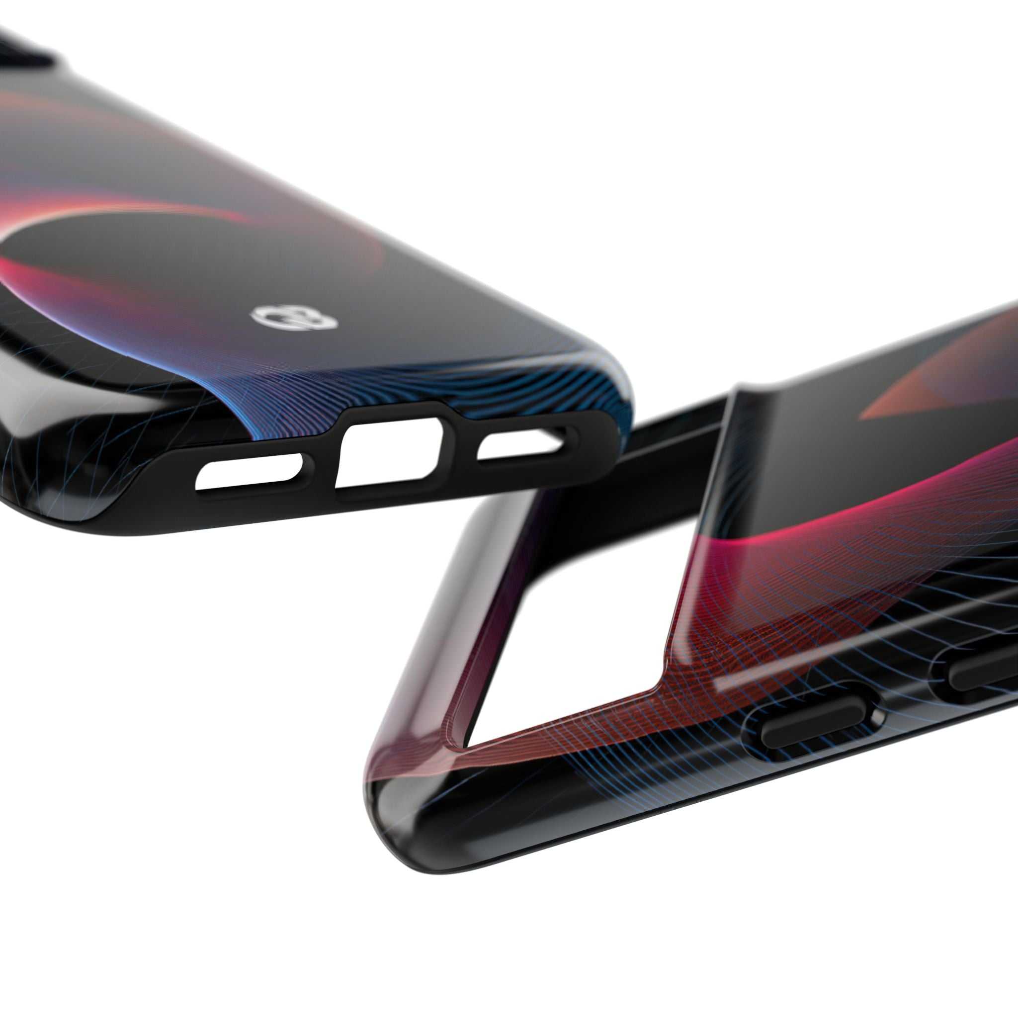 Black Tough Phone Case for Google Pixel - Cobalt Crimson Flux