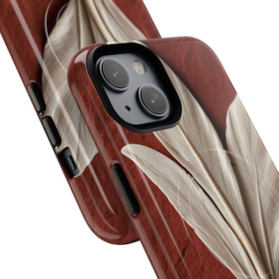 Carved Ivory Plume · Tough 2.0 Magnetic Phone Case for iPhone · Red