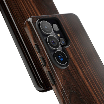 Brown Tough Phone Case for Samsung - Burnished Mahogany Grain