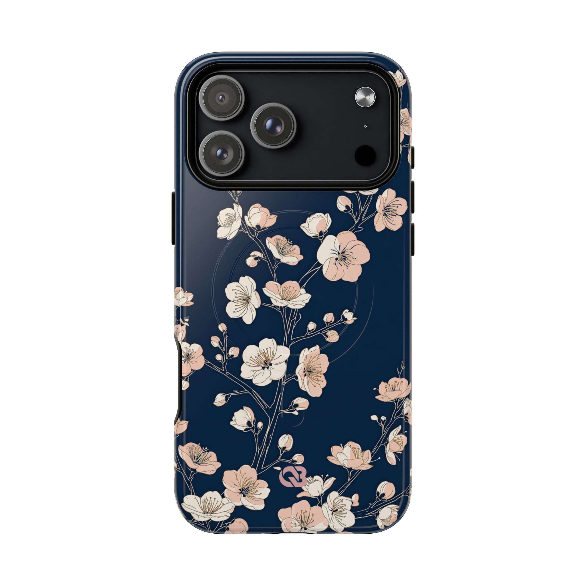 Blue Tough 2.0 Magsafe Phone Case for iPhone - Midnight Peach Sakura