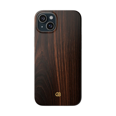 Brown Lite Phone Case for iPhone - Burnished Mahogany Grain